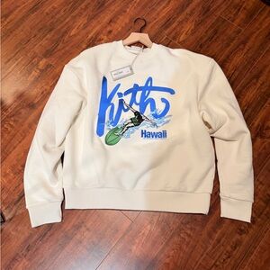 Kith Hawai’i Honolulu Beige/Cream Men’s Crewneck Sweater Surf Medium